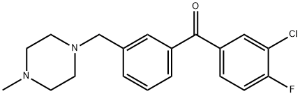 3-CHLORO-4-FLUORO-3'-(4-METHYLPIPERAZINOMETHYL) BENZOPHENONE Structural