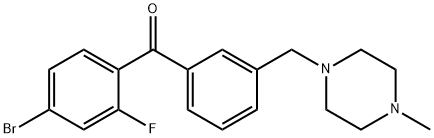 4-BROMO-2-FLUORO-3'-(4-METHYLPIPERAZINOMETHYL) BENZOPHENONE Structural