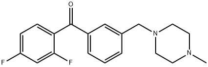 2,4-DIFLUORO-3'-(4-METHYLPIPERAZINOMETHYL) BENZOPHENONE Structural