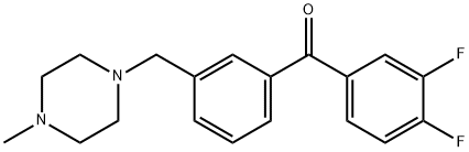 3,4-DIFLUORO-3'-(4-METHYLPIPERAZINOMETHYL) BENZOPHENONE Structural