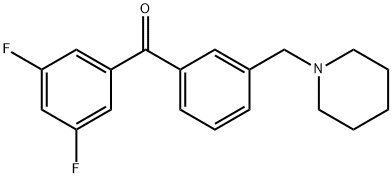 3,5-DIFLUORO-3'-PIPERIDINOMETHYL BENZOPHENONE Structural