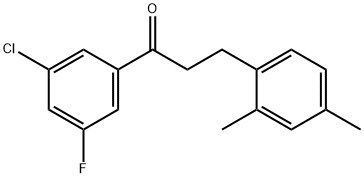 3'-CHLORO-3-(2,4-DIMETHYLPHENYL)-5'-FLUOROPROPIOPHENONE Structural