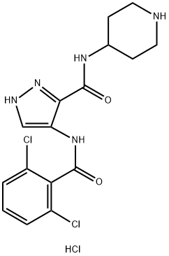 N-(4-piperidinyl)-4-(2,6-dichlorobenzoylamino)-1H-pyrazole-3-carboxamide  Hcl Structural