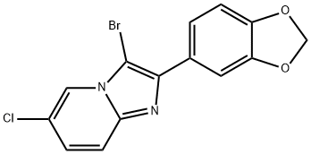 2-BENZO[1,3]DIOXOL-5-YL-3-BROMO-6-CHLORO-IMIDAZO[1,2-A]PYRIDINE Structural