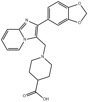 1-(2-BENZO[1,3]DIOXOL-5-YL-IMIDAZO[1,2-A]PYRIDIN-3-YLMETHYL)-PIPERIDINE-4-CARBOXYLIC ACID