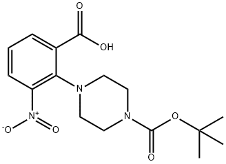 4-(2-CARBOXY-6-NITRO-PHENYL)-PIPERAZINE-1-CARBOXYLIC ACID TERTIER-BUTYL ESTER Structural