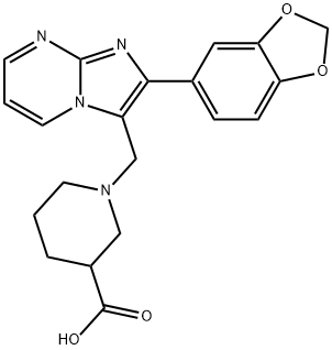 1-(2-BENZO[1,3]DIOXOL-5-YL-IMIDAZO[1,2-A]PYRIMIDIN-3-YLMETHYL)-PIPERIDINE-3-CARBOXYLIC ACID