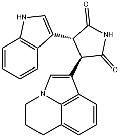 3-(5,6-Dihydro-4H-pyrrolo[3,2,1-ij]quinolin-1-yl)-4-(1H-indol-3-yl)-pyrrolidine-2,5-dione Structural