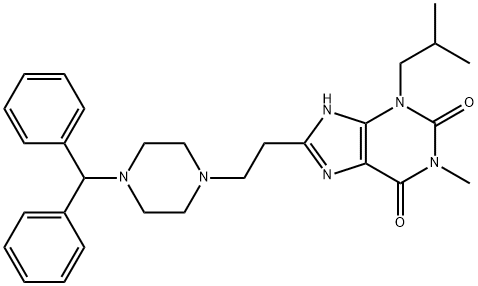 8-[2-(4-benzhydrylpiperazin-1-yl)ethyl]-1-methyl-3-(2-methylpropyl)-7H-purine-2,6-dione