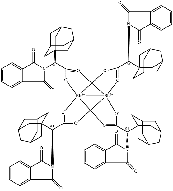 Tetrakis[(S)-(+)-(1-adamantyl)-(N-phthalimido)acetato]dirhodium(II)Rh2(S-PTAD)4 Structural