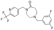 1-(3,5-DIFLUOROBENZYL)-4-([6-(TRIFLUOROMETHYL)PYRIDIN-3-YL]METHYL)-1,4-DIAZEPAN-5-ONE