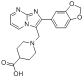 1-(2-BENZO[1,3]DIOXOL-5-YL-IMIDAZO[1,2-A]PYRIMIDIN-3-YLMETHYL)-PIPERIDINE-4-CARBOXYLIC ACID