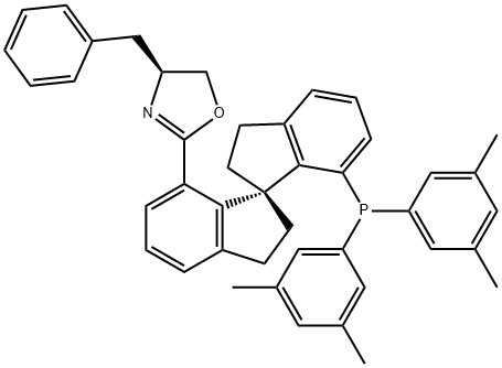 Oxazole,2-[(1S)-7'-[bis(3,5-dimethylphenyl)phosphino]-2,2',3,3'-tetrahydro-1,1'-spirobi[1H-inden]-7-yl]-4,5-dihydro-4-(phenylmethyl)-,(4S)- Structural