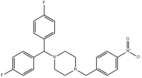 1-[BIS(4-FLUOROPHENYL)METHYL]-4-(4-NITROBENZYL)PIPERAZINE Structural