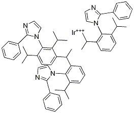 Tris[1-(2,6-diisopropylphenyl)-2-phenyl-1H-imidazole]iridium(III) Structural