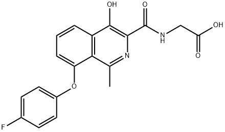 Glycine,  N-[[8-(4-fluorophenoxy)-4-hydroxy-1-methyl-3-isoquinolinyl]carbonyl]- Structural