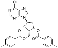 6-CHLORO-9-(3,5-O-DI(P-TOLUOYL)-BETA-D-2-DEOXYRIBOFURANOSYL) PURINE Structural