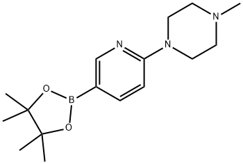 1-METHYL-4-[5-(4,4,5,5-TETRAMETHYL-1,3,2-DIOXABORALAN-2-YL)PYRIDINE-2-YL]PIPERAZINE Structural