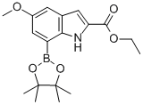 1H-INDOLE-2-CARBOXYLIC ACID, 5-METHOXY-7-(4,4,5,5-TETRAMETHYL-1,3,2-DIOXABOROLAN-2-YL)-, ETHYL ESTER