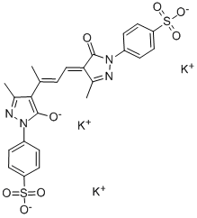 1,1'-BIS(4-SULFOPHENYL)-5,5'-DIHYDROXY-3,3',A-TRIMETHYLPYRAZOLO-4,4'-TRIMETHINE OXONOLE TRIPOTASSIUM SALT