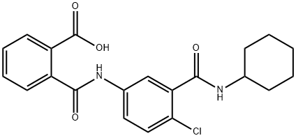 2-({4-CHLORO-3-[(CYCLOHEXYLAMINO)CARBONYL]-ANILINO}CARBONYL)BENZOIC ACID Structural