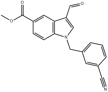 1-(3-CYANO-BENZYL)-3-FORMYL-1H-INDOLE-5-CARBOXYLIC ACID METHYL ESTER
 Structural