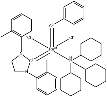 Dichloro[1,3-Bis(2-methylphenyl)-2-imidazolidinylidene](benzylidene)(tricyclohexylphosphine)ruthenium(II) Structural