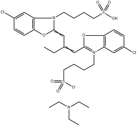 5-CHLORO-2-(2-[(5-CHLORO-3-(4-SULFOBUTYL)-2(3H)- BENZOXAZOLYLIDENE)METHYL]-1-BUTENYL)-3-(4-SULFOBUTYL)-BENZOXAZOLIUM HYDROXIDE, INNER SALT TRIETHYLAMIN E SALT Structural