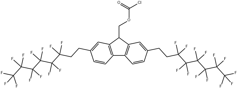 F26  Fmoc-Cl,  Chlorameisens&#x00e4:ure-[1,8-bis-(4,4,5,5,6,6,7,7,8,8,9,9,9-tridecafluornonyl)-9-fluorenyl]-methyl-ester,  [1,8-Bis(4,4,5,5,6,6,7,7,8,8,9,9,9-tridecafluorononyl)-9-fluorenyl]methyl  chloroformate