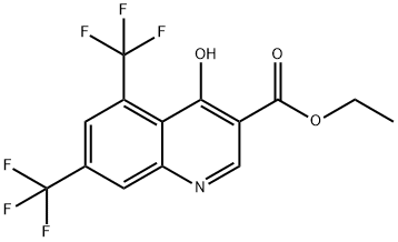 4-HYDROXY-5,7-BIS-TRIFLUOROMETHYL-QUINOLINE-3-CARBOXYLIC ACID ETHYL ESTER Structural