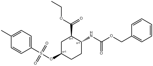 (1R*,2R*,5R*)-2-BENZYLOXYCARBONYLAMINO-5-(TOLUENE-4-SULFONYLOXY)-CYCLOHEXANECARBOXYLIC ACID ETHYL ESTER Structural