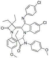 (Z)-4-((E)-5-CHLORO-3-(4-CHLOROPHENYLIMINO)-1-(3,3-DIETHYL-1-(4-METHOXYPHENYL)-4-OXOAZETIDIN-2-YL)INDOLIN-2-YLIDENE)-3,3-DIETHYL-1-(4-METHOXYPHENYL)AZETIDIN-2-ONE