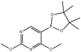 2,4-Dimethoxy-5-(4,4,5,5-tetramethyl-[1,3,2]dioxaborolan-2-yl)-pyrimidine Structural