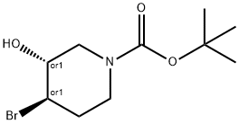 N-Boc-trans-4-bromo-3-hydroxypipiridine Structural