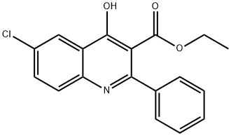 3-Quinolinecarboxylic acid, 6-chloro-4-hydroxy-2-phenyl-, ethyl ester Structural