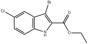 1H-INDOLE-2-CARBOXYLIC ACID, 3-BROMO-5-CHLORO-, ETHYL ESTER Structural