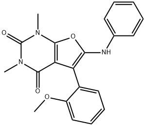 Furo[2,3-d]pyrimidine-2,4(1H,3H)-dione,  5-(2-methoxyphenyl)-1,3-dimethyl-6-(phenylamino)- Structural