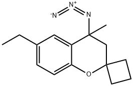 Spiro[2H-1-benzopyran-2,1-cyclobutane],  4-azido-6-ethyl-3,4-dihydro-4-methyl- Structural