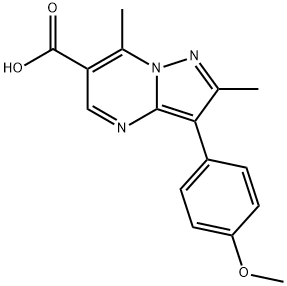 3-(4-METHOXYPHENYL)-2,7-DIMETHYL-PYRAZOLO[1,5-A]PYRIMIDINE-6-CARBOXYLIC ACID Structural