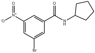 3-Bromo-N-cyclopentyl-5-nitrobenzamide Structural