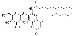 6-Hexadecanoylamido-4-methylumbelliferyl-beta-D-galactopyranoside Structural