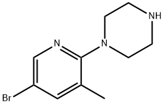 5-BROMO-2-(PIPERAZIN-1-YL)-3-METHYLPYRIDINE Structural