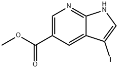 3-IODO-1H-PYRROLO[2,3-B]PYRIDINE-5-CARBOXYLICACIDMETHYLESTER Structural