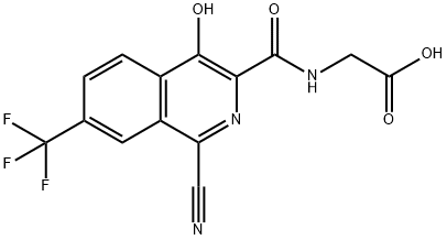 Glycine,  N-[[1-cyano-4-hydroxy-7-(trifluoromethyl)-3-isoquinolinyl]carbonyl]- Structural