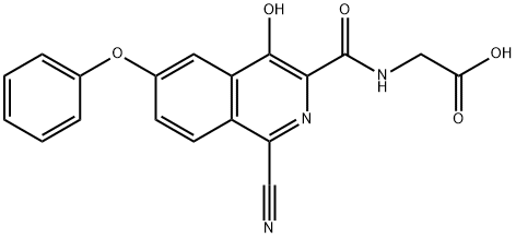 Glycine,  N-[(1-cyano-4-hydroxy-6-phenoxy-3-isoquinolinyl)carbonyl]- Structural