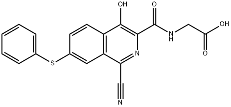 Glycine,  N-[[1-cyano-4-hydroxy-7-(phenylthio)-3-isoquinolinyl]carbonyl]- Structural