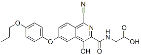Glycine,  N-[[1-cyano-4-hydroxy-6-(4-propoxyphenoxy)-3-isoquinolinyl]carbonyl]- Structural