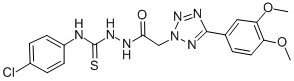 2H-Tetrazole-2-acetic acid, 5-(3,4-dimethoxyphenyl)-, 2-(((4-chlorophe nyl)amino)thioxomethyl)hydrazide