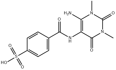Benzenesulfonic  acid,  4-[[(6-amino-1,2,3,4-tetrahydro-1,3-dimethyl-2,4-dioxo-5-pyrimidinyl)amino]carbonyl]- Structural
