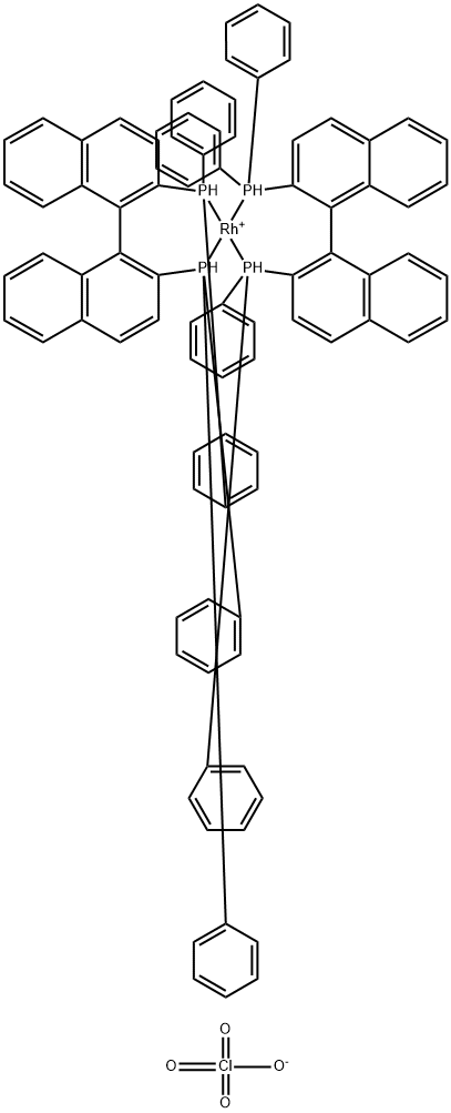 BIS((R)-2,2'-BIS(DIPHENYLPHOSPHINO)-1,1' -BINAPHTHYL)RHODIUM(I) PERCHLORATE, 96 Structural Picture